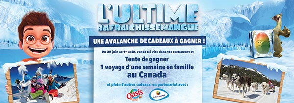 Quick offre des cadeaux L'Âge de Glace avec Oasis