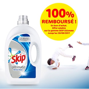 Lessive 100% remboursée : Skip Ultimate Semi-Concentré gratuite