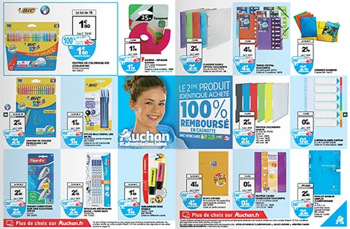 La rentrée que j’aime : Auchan rembourse le 2ème article identique