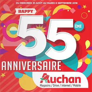 Catalogue anniversaire Auchan : Produits remboursés à 55%