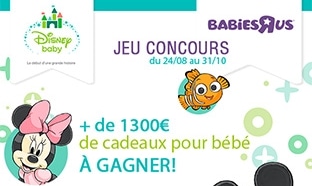 Jeu Disney Babies’R’Us : 16 cadeaux pour bébé à gagner