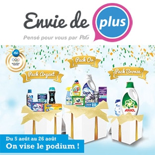 Jeu Envie de Plus : 150 packs de produits P&G à gagner