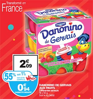 Promotion Danonino De Gervais chez Auchan