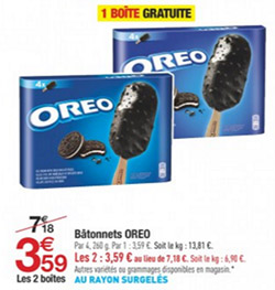 Promotion glaces Oreo chez Carrefour