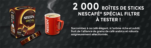 Testez gratuitement des sachets individuels de Nescafé Spécial Filtre