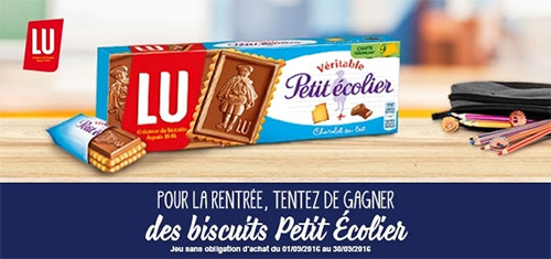 Tentez de gagner des paquets de biscuits Petit écolier de LU