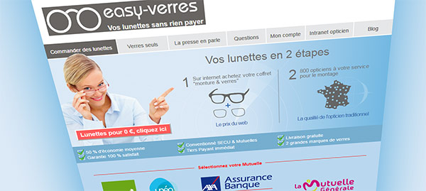 Paire de lunettes de vue gratuites sur Easy-verres.com