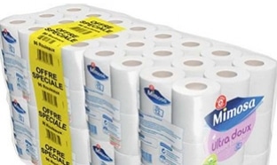 Promo Leclerc : 96 rouleaux de papier toilette Mimosa à 10,85€