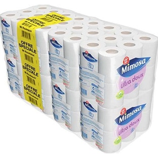 Promo Leclerc : 96 rouleaux de papier toilette Mimosa à 10,85€