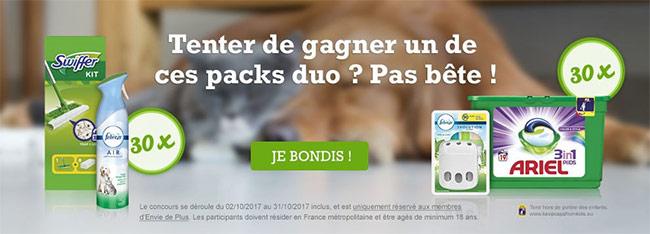 gagnez des produits ménagers : 60 kits animaux offerts