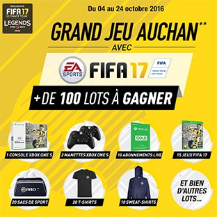 Auchan : 103 cadeaux à gagner (console Xbox, Fifa 17 offerts…)