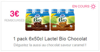 Lait Bio chocolaté Lactel : ODR Shopmium