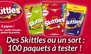 Test gratuit de bonbons Skittles + cadeaux à gagner