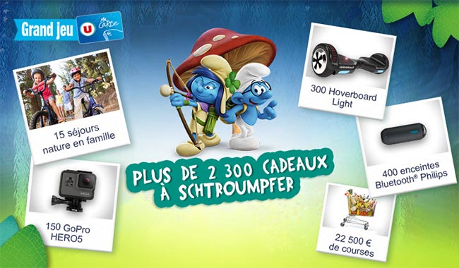 Les cadeaux à gagner au Jeu gratuit Schtroumpf