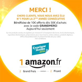 Bon plan Amazon : 10€ de réduction dès 50€ d’achats