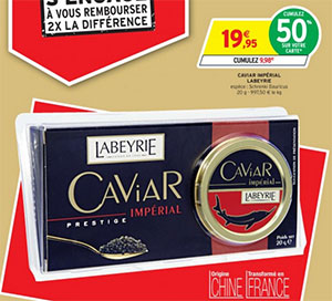 Promotion sur le caviar LABEYRIE chez Intermarché