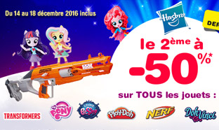 Toys R Us : 50% de réduction sur le 2ème jouet Hasbro