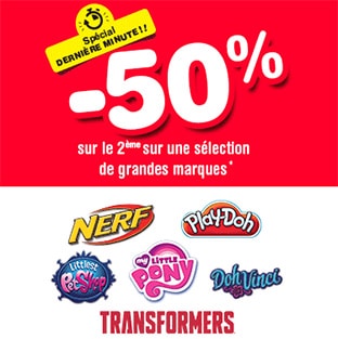 Toys R Us : 50% de réduction sur le 2ème jouet Hasbro