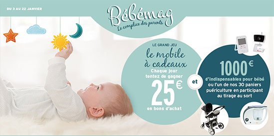 Les cadeaux à gagner au jeu Intermarché Bébé Mag