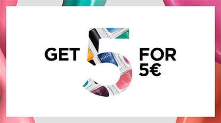 Get 5 for 5€ Kiko = 5 vernis à ongles pour seulement 5€