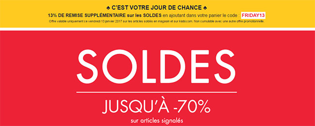 Soldes du vendredi 13 chez Kiabi