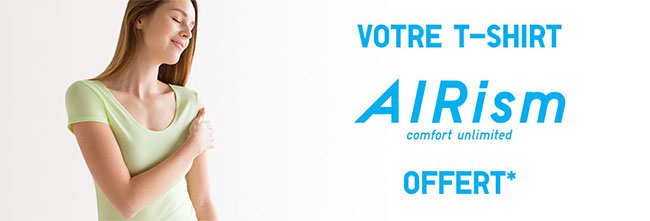 Un t-shirt AIRism comfort unlimited offert en magasin