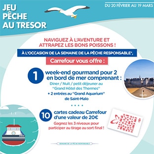 Jeu Carrefour : 1 week-end et 10 cartes cadeaux de 20€ à gagner