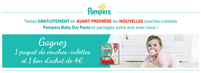 testez les nouvelles couches Pampers