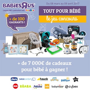 Jeu Babies’R’Us : + de 7000€ cadeaux pour bébé à gagner