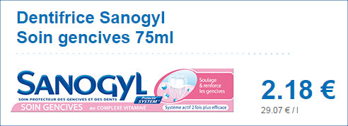 Dentifrice Sanogyl en magasin Leclerc