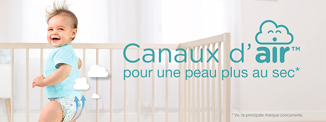 testez les couches Baby-Dry Canaux d’air