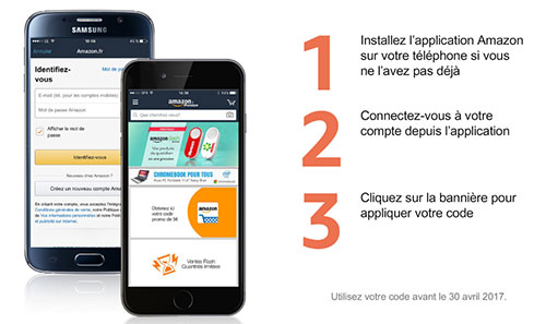 recevez un coupon de 5 euros avec l'application Amazon