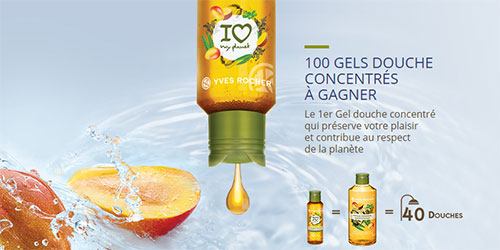 Remportez un gel douche Yves Rocher "I love my planet"