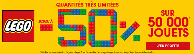 Jusqu’à 50% de remise sur une sélection de jouets Lego