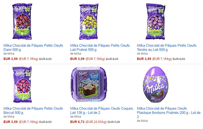 Oeufs en chocolat Milka en promotion