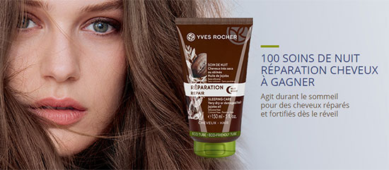 gagnez un soin de nuit Yves Rocher pour réparer vos cheveux