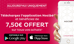 Application Nocibé : Bon d’achat offert de 7,50€ valable dès 10€