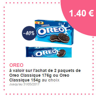 Bon de réduction Oreo sur Ma vie en couleurs 