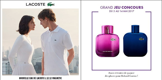 Cadeaux à gagner avec Lacoste et Marionnaud