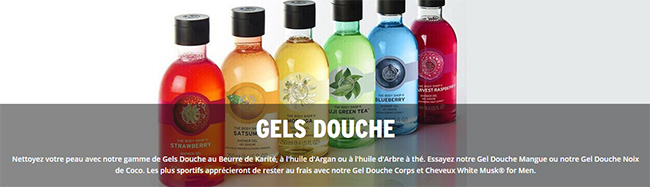 Remises dégressives sur les gels douche The Body Shop