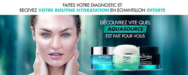 Recevez votre routine hydratante Biotherm offerte en échantillon