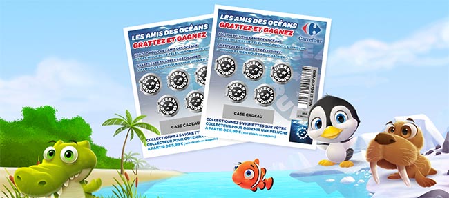 Tickets à gratter Ocean Buddies de Carrefour 