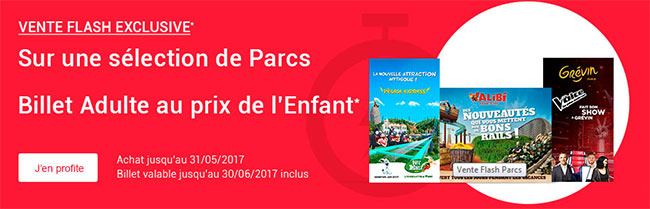 Ventes flash Parc : Adulte = Enfant avec la Fnac