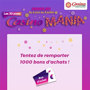 Jeu Casino Mania : 1000 bons d’achat à gagner