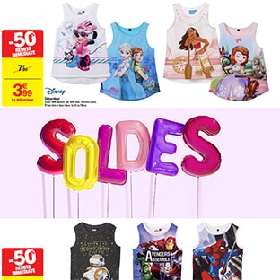 Soldes Carrefour : Débardeurs Disney pour enfants à 3,99€