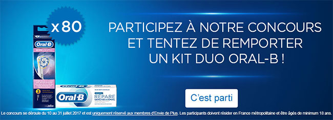 gagnez un lot Oral-B avec le jeu Envie de Plus