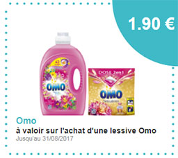 Bon de réduction lessive Omo