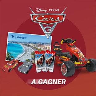 Jeu Carrefour : 142 cadeaux Cars et 1 séjour à Nice à gagner