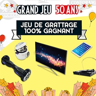 Jeu anniversaire 50 ans Conforama : + de 1 million de lots