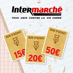 Jeu rentrée Intermarché : 385 bons d’achat de 15€ à 50€